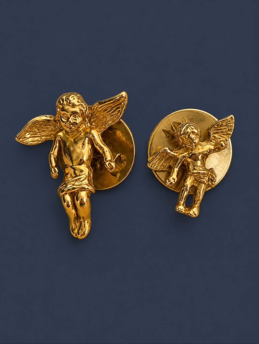 Vintage Goldtone Angel Cherub Lapel Hat Pin